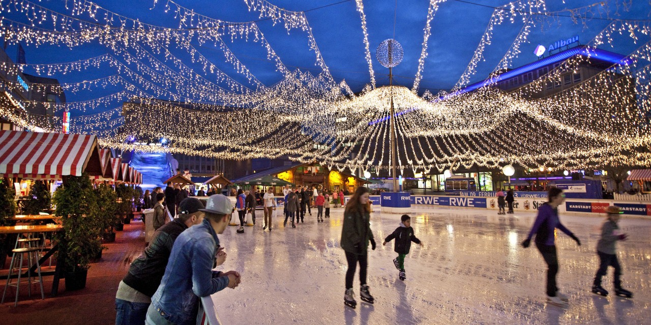 Die Eislauffläche bei „Essen On Ice“ wird am Mittwoch vorsorglich geschlossen bleiben.