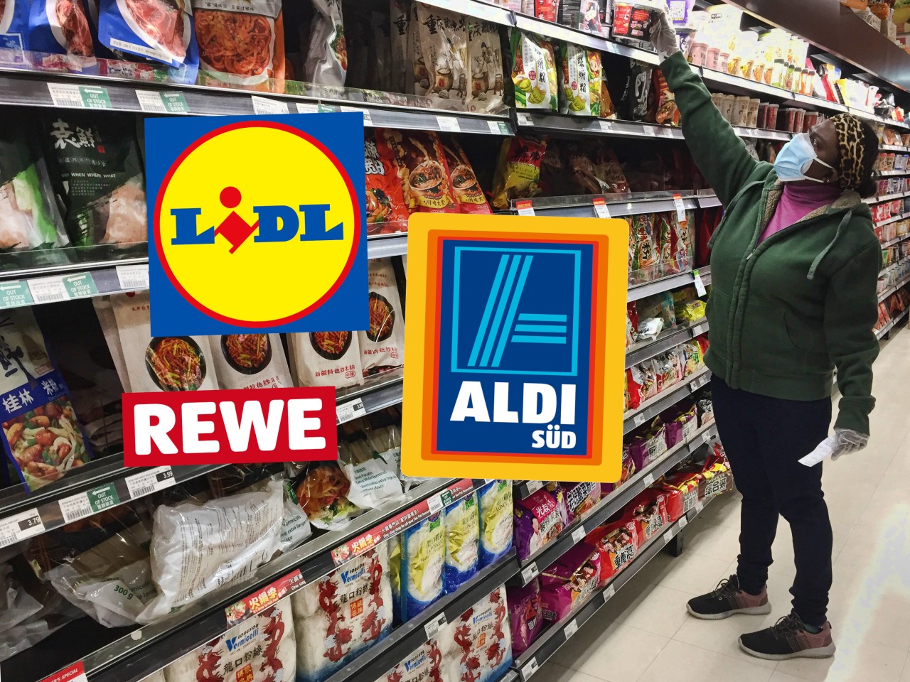 Fallen auch bei Aldi, Lidl, Rewe und Co. demnächst die Masken? (Symbolfoto).