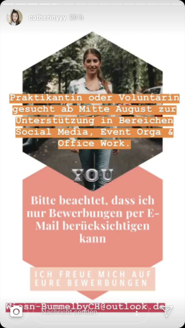 Cathy Hummels ist auf der Suche nach einem Praktikantin.