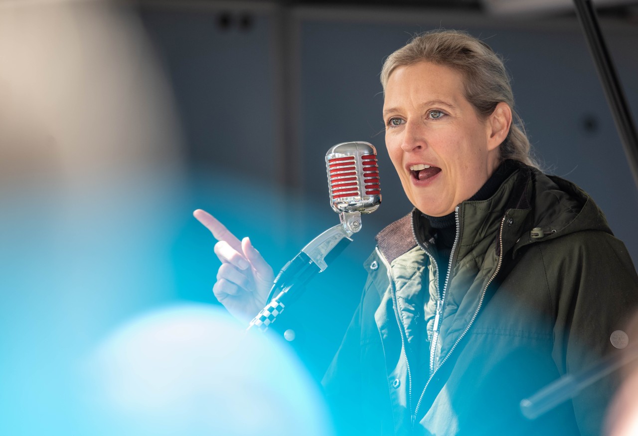 AfD-Chefin Alice Weidel beim Wahlkampfauftakt ihrer Partei in Gelsenkirchen.