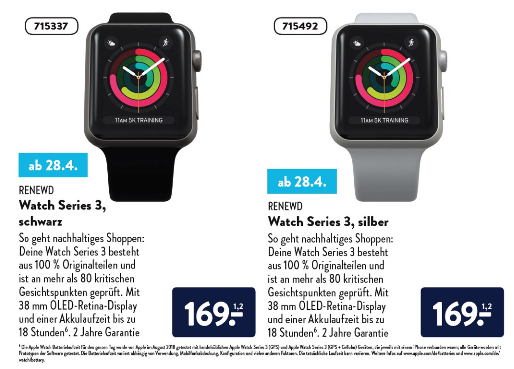 Aldi Nord wirbt mit diesen Apple Watches. 