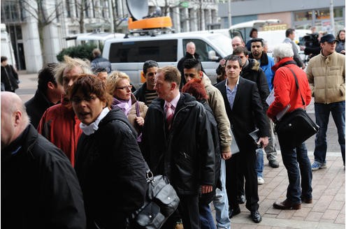 ...um den Prozess gegen den frueheren Vorstandsvorsitzenden der Deutschen Post AG zu verfolgen. (Foto: © Ingo Otto)