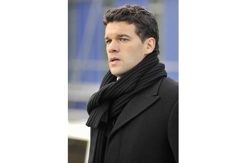 Der Kapitaen der deutschen Fussball-Nationalmannschaft, Michael Ballack, nach der Trauerfeier.