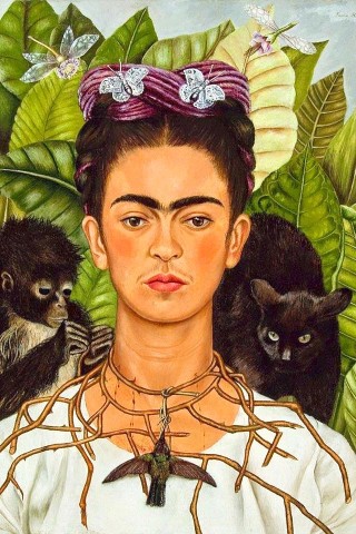 Weltberühmt: Frida Kahlos Gemälde „Selbstbildnis mit Dornenhalsband“ aus dem Jahre 1940. Der italienische Künstler Stefano Bolcato hat diesen Klassiker und weitere berühmte Porträts der Malerei in Lego-Figuren verwandelt. 