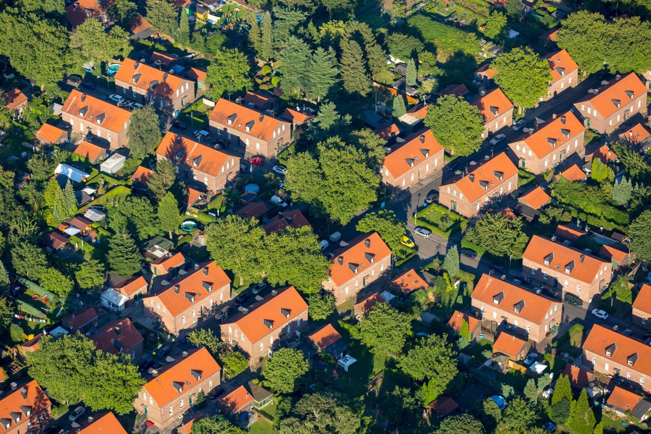 Manche Siedlungen sind richtig grün.