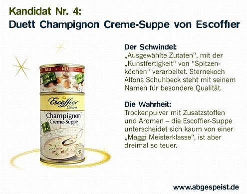 Platz 3: Auch aufs Treppchen hat es Schubecks Dosen-Schubidu geschafft! Sternekoch aus der Dose? Denkste,...