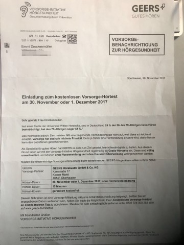 Diese Einladung erhielt der Oberhausener für seine tote Mutter.