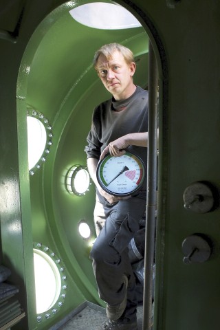 Peter Madsen in seinem U-Boot „Nautilus“. 