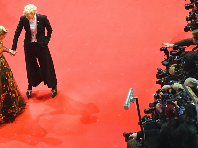 Die Hollywood-Stars Greta Gerwig und Tilda Swinton (v.l.) posierten für die Fotografen.