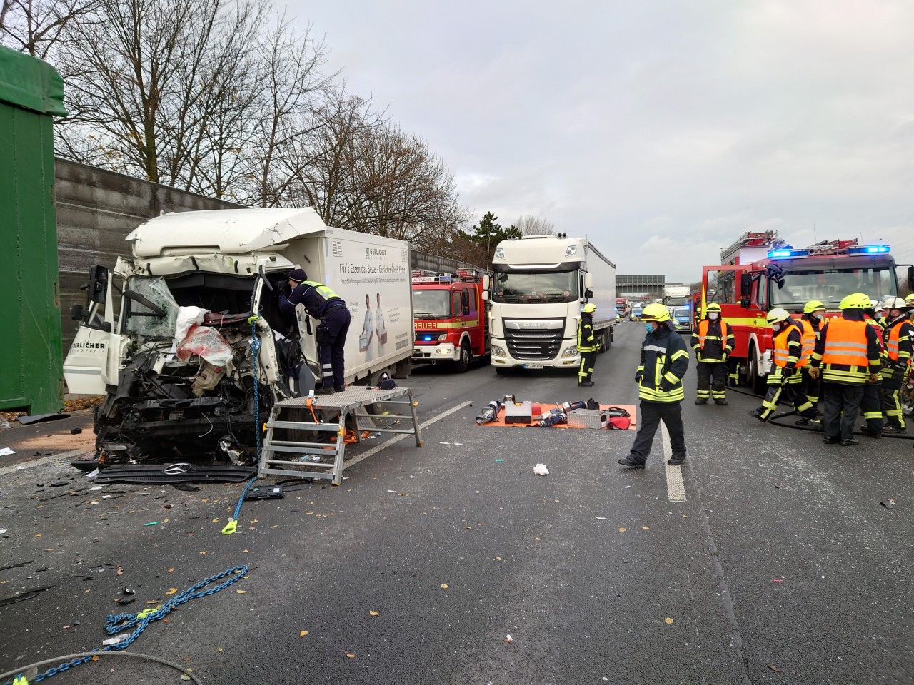 Am Freitag gab es einen heftigen Unfall auf der A1.