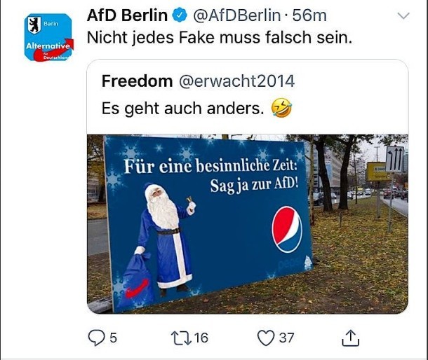 Auch die AfD macht sich „Adbusting“ zu Nutze.