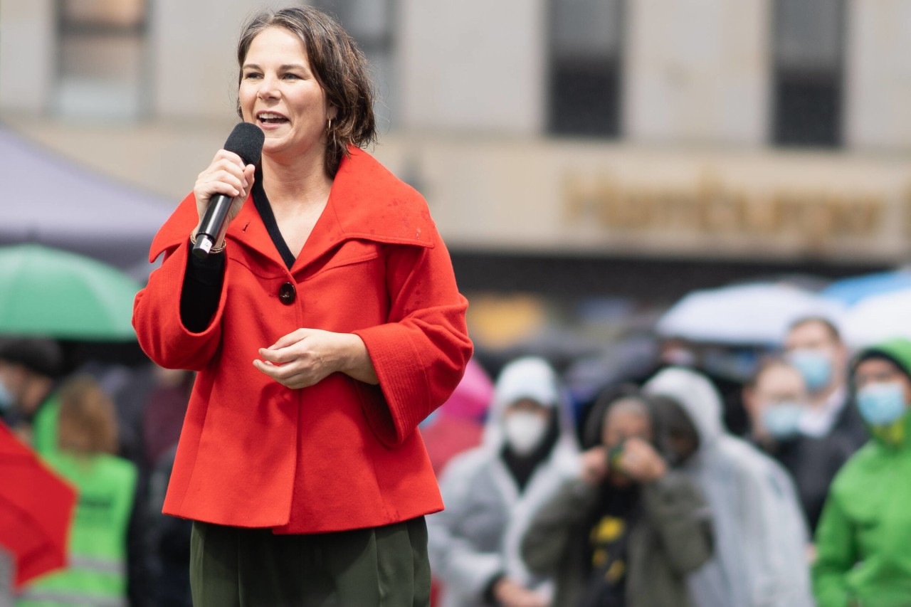 Annalena Baerbock bei ihrem Wahlkampfauftritt in Hamburg. 