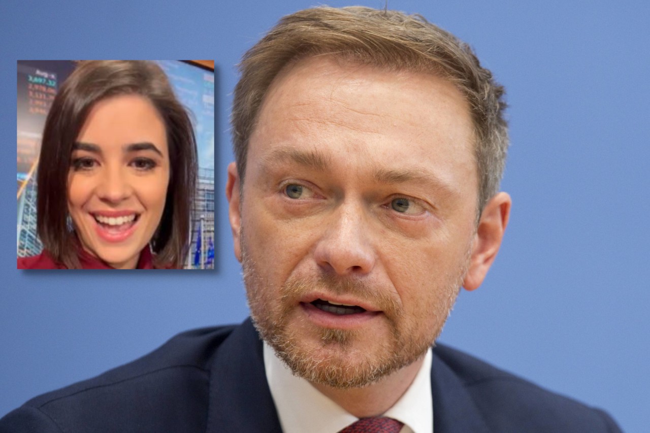 Christian Lindner und die Bloomberg-Reporterin Maria Tadeo.