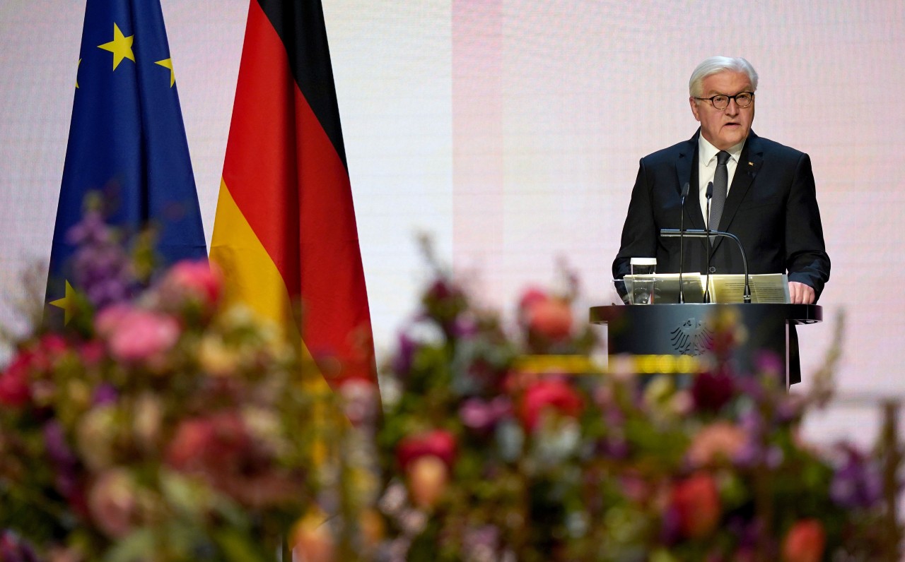 Bundespräsident Frank-Walter Steinmeier hielt an der Gedenkfeier eine Rede für die Corona-Toten.