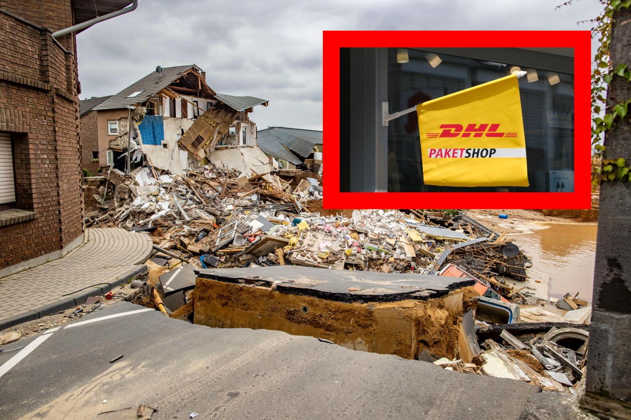 Wegen des Hochwassers darf ein Mann sein Haus in Erftstadt nicht betreten. Ein Paket will er deshalb umleiten lassen. Doch DHL spielt nicht mit. (Symbolbild)