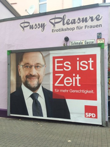 Diesen Platz hat die SPD sich wohl nicht aktiv für ihre Werbung ausgesucht.