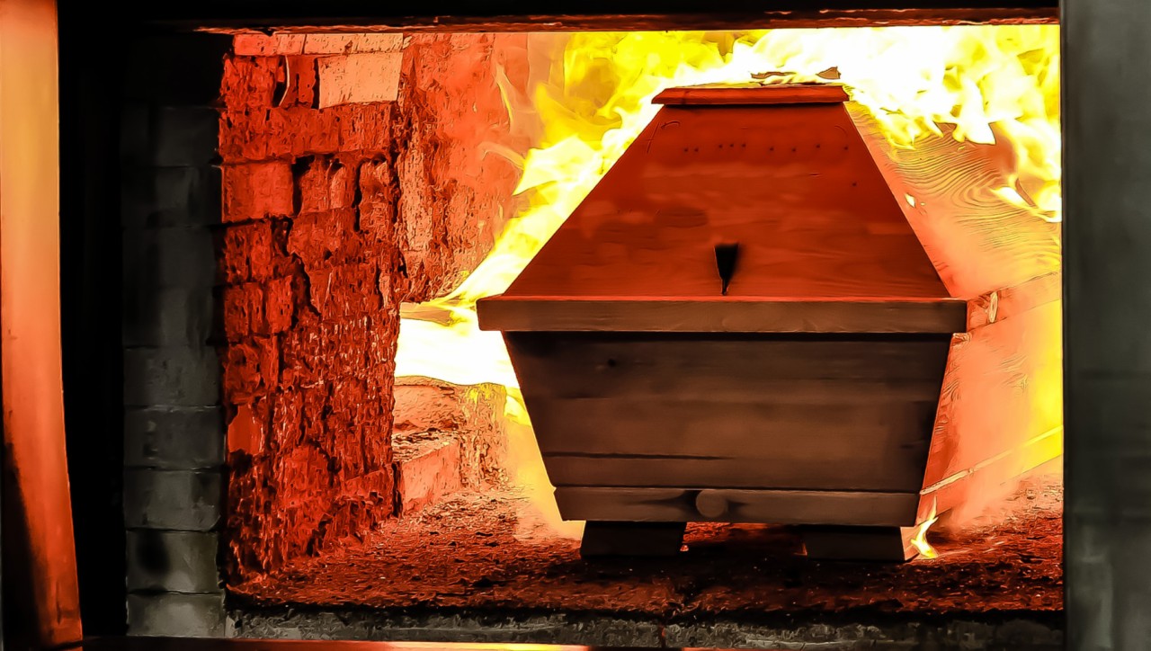 Eine Feuerbestattung im Krematorium auf dem Hauptfriedhof in Bochum.