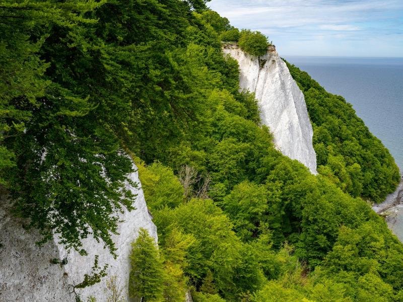 Der Königsstuhl an der Kreideküste im Nationalpark Jasmund ist ein Wahrzeichen der Insel Rügen.