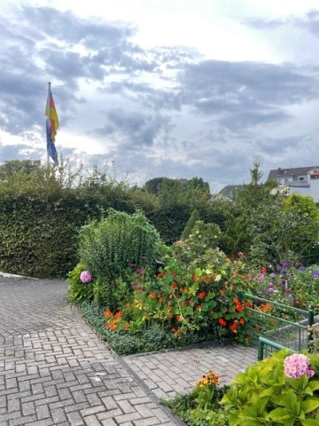 Duisburg: Im Schrebergarten in Borkhofen hängt auch eine Flagge der europäischen Union.