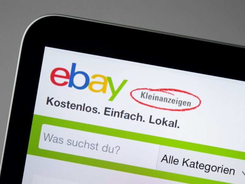 Webseite von Ebay Kleinanzeigen auf einem Handybildschirm.