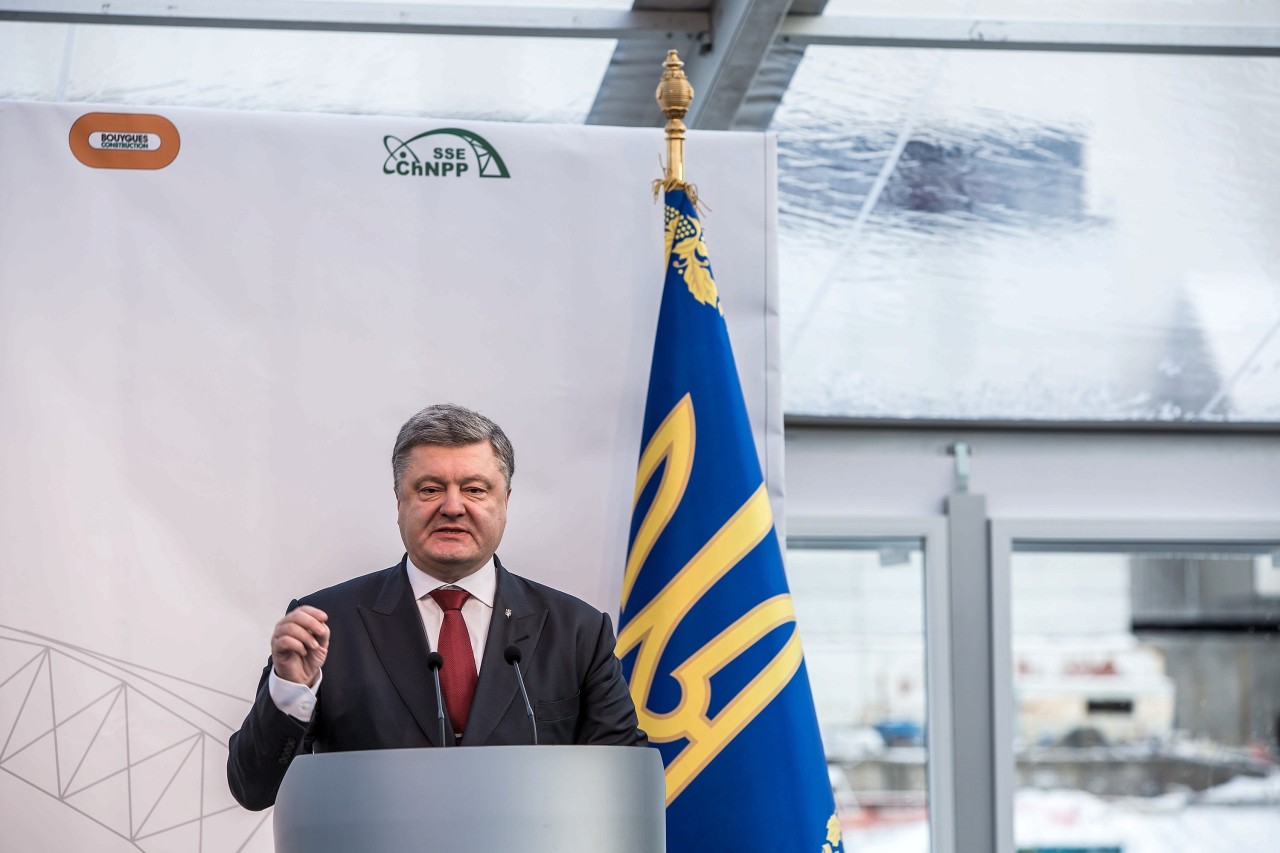 Der ukrainische Präsident Petro Poroschenko beim Festakt in Tschernobyl.