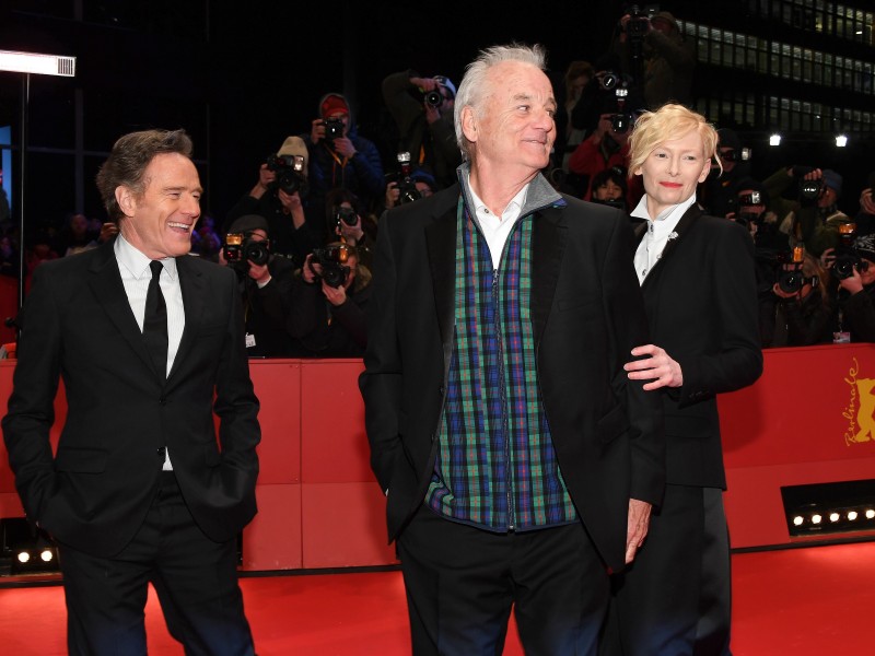 Bryan Cranston und Bill Murray mit Tilda Swinton (v.l.).