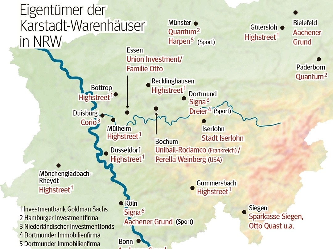 Die Karstadt-Immobilien in NRW und ihre Eigentümer.