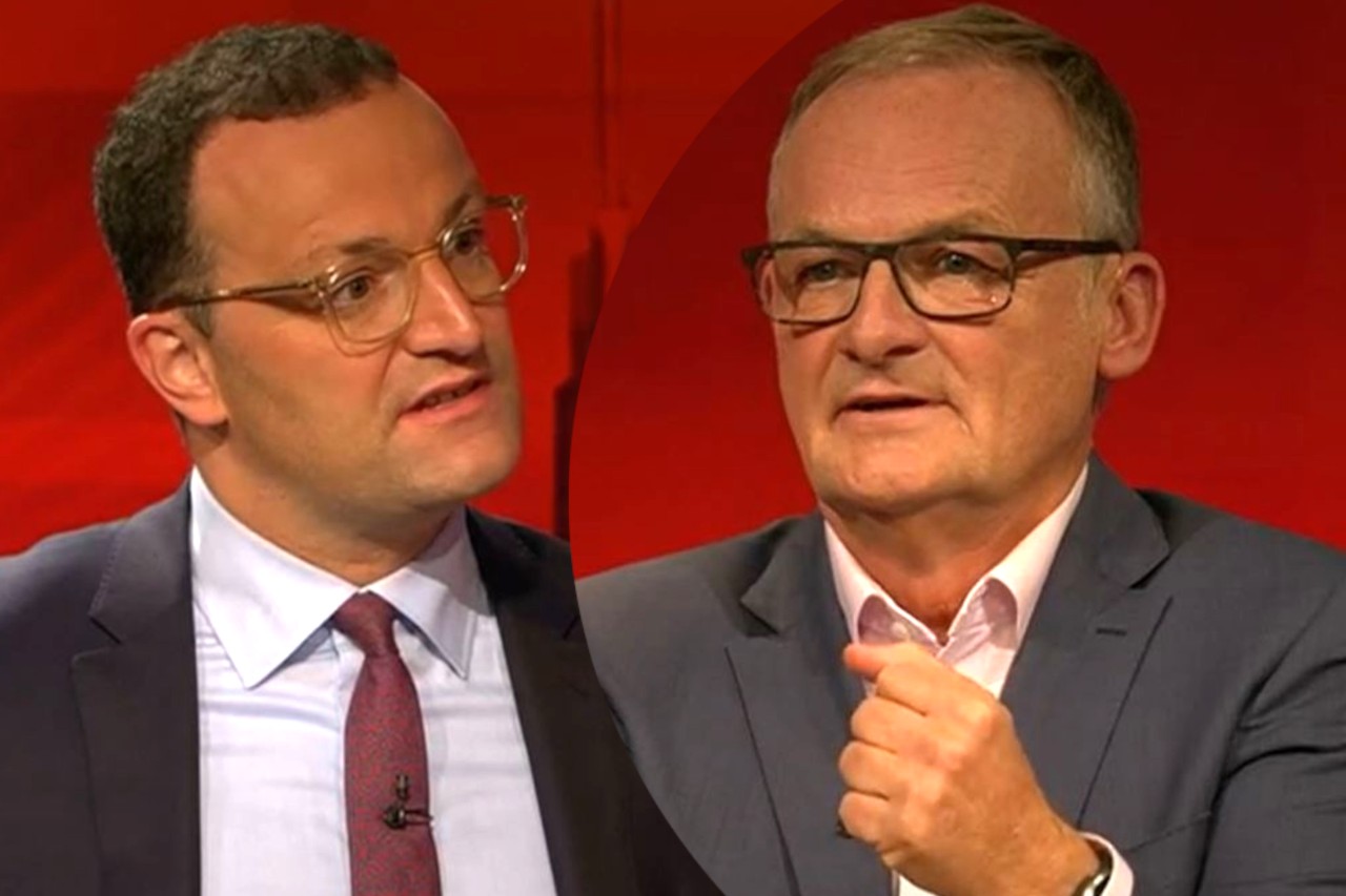 Jens Spahn in der ARD-Sendung „Hart aber fair“ von Moderator Frank Plasberg.