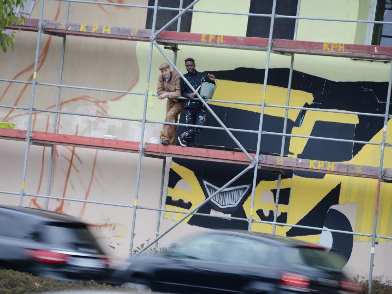 Blick auf die Fassade des ehemaligen Frauengefängnisses 