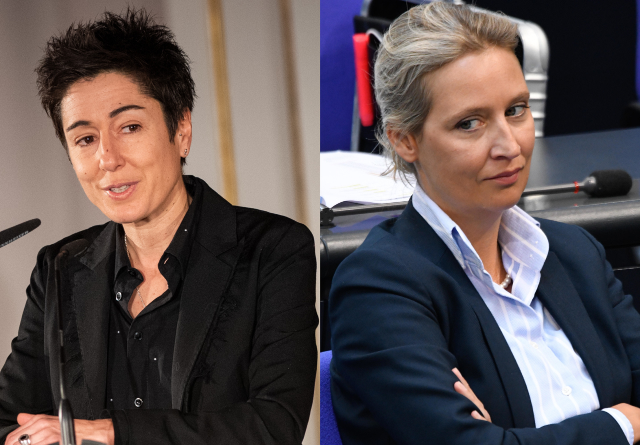 ZDF-Moderatorin Dunja Hayali teilt einen Beitrag von AfD-Politikerin Alice Weidel. 