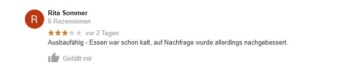 Die von den Erpressern genannte Bewertung auf Google.