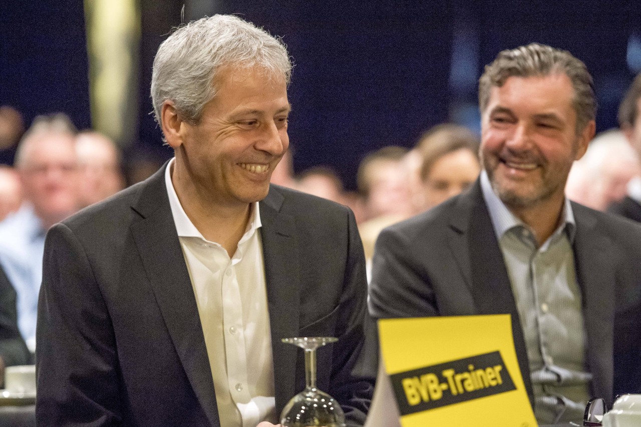 Lucien Favre und Michael Zorc kamen sich auf der Pressekonferenz vor wie in einem Slapstick-Film.