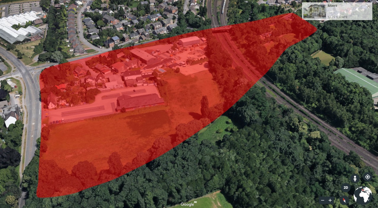 Dieses Stück Moers soll bald Duisburger Stadtgebiet werden.