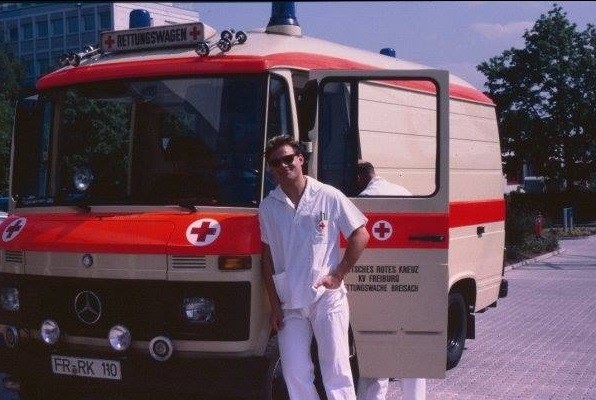 Horst Heckendorn während seiner Zivildienst-Zeit beim Rettungsdienst in Freiburg.