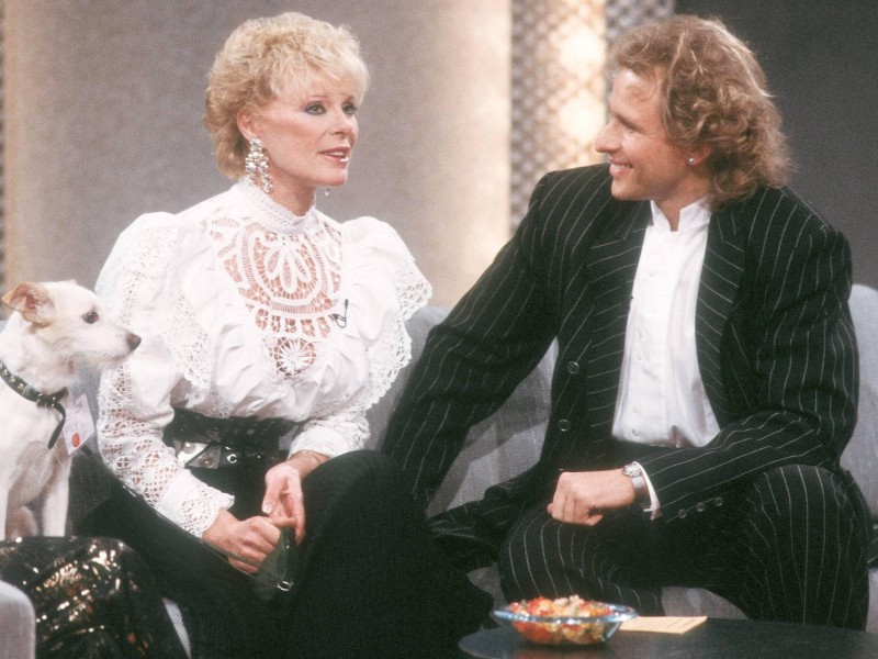 Ein seltener Auftritt: Elke Sommer mit ihrem Hund Punk zu Gast bei Thomas Gottschalk. 