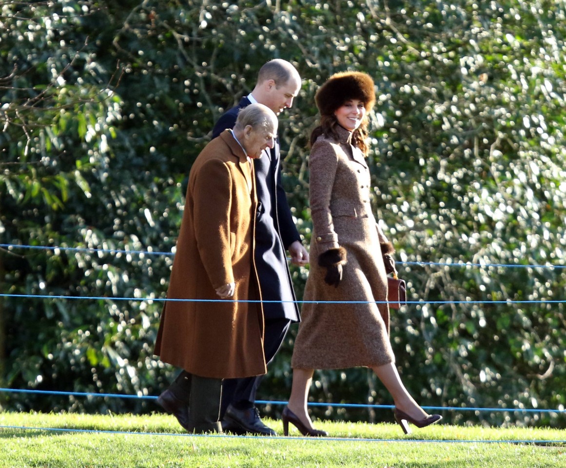 Prinz Philip, William und Kate Middleton im Januar 2018.