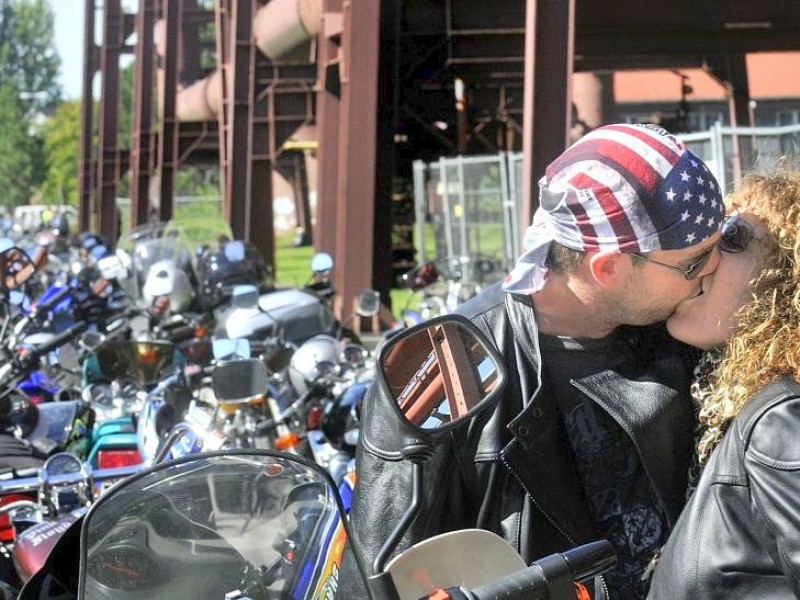 Hunderte Biker nahmen am christlichen Bikerfestival teil. Foto: Walter Buchholz