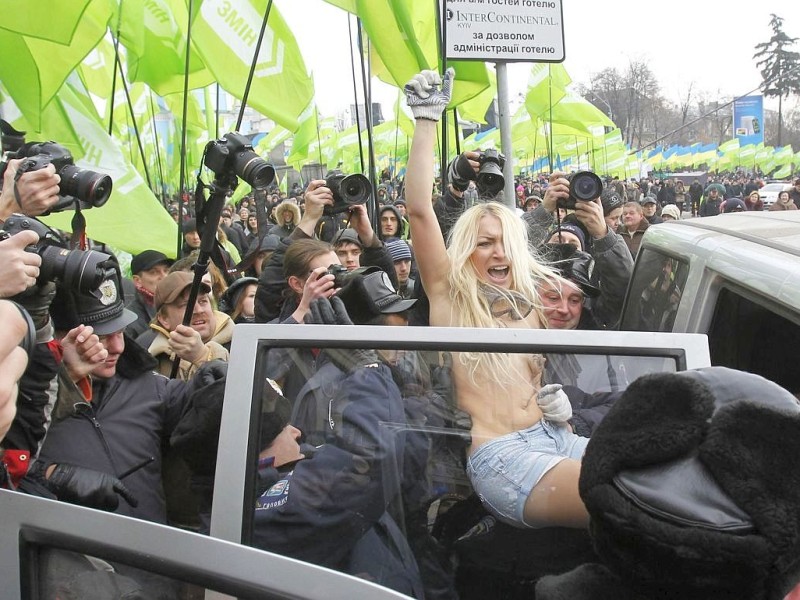 Demonstrantinnen der Femen Bewegung in Kiew.