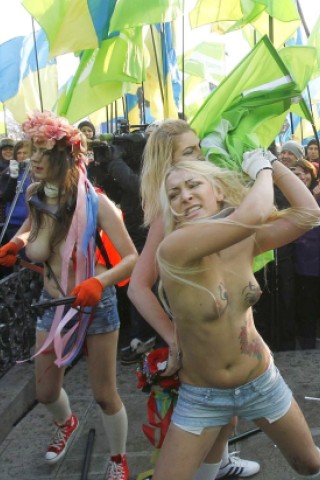 Demonstrantinnen der Femen Bewegung in Kiew.