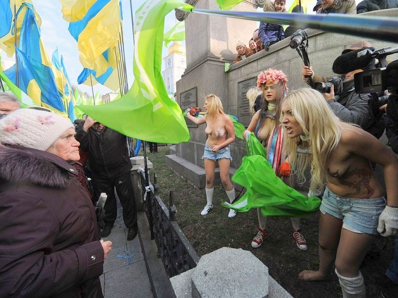 Demonstrantinnen der Femen Bewegung in Kiew.