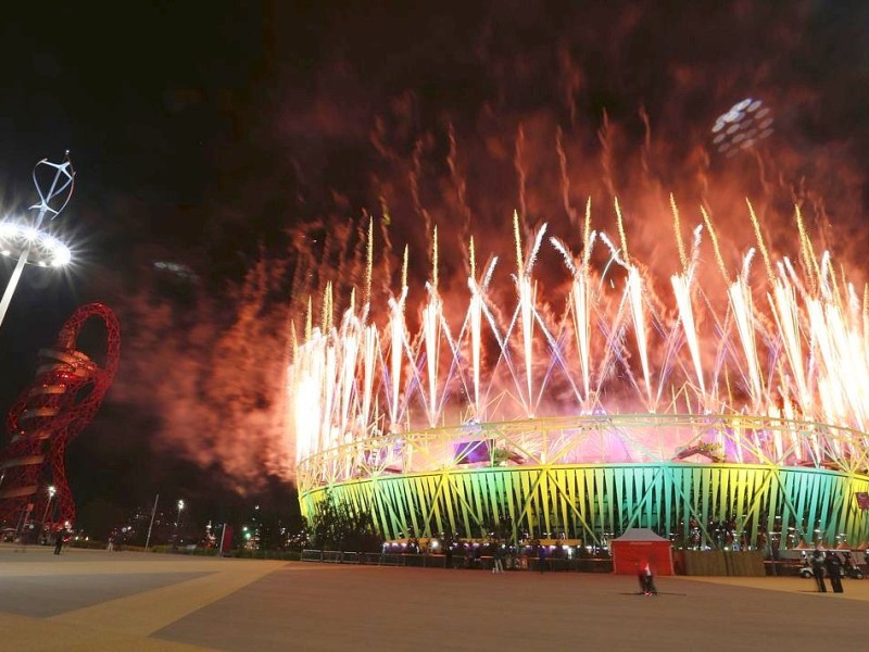 Abschlussfeier in London: Mit einer gigantischen Show sind die Olympischen Sommerspiele 2012 zu Ende gegangen.