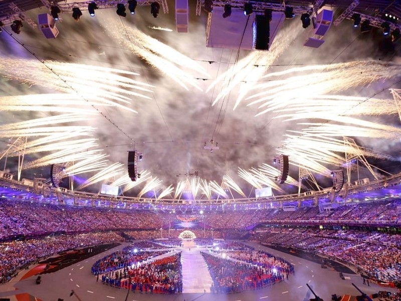 Abschlussfeier in London: Mit einer gigantischen Show sind die Olympischen Sommerspiele 2012 zu Ende gegangen.