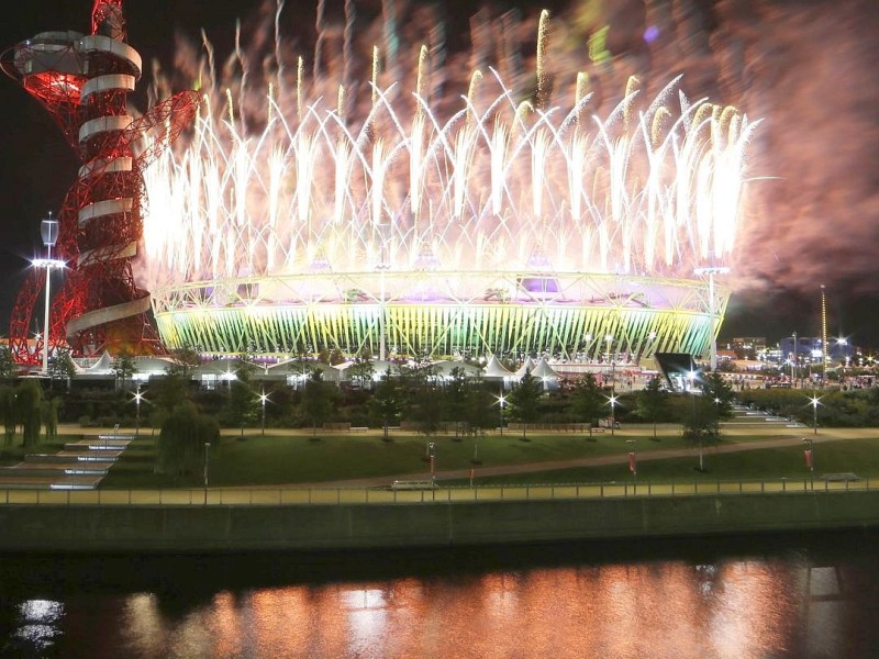 Abschlussfeier in London: Mit einer gigantischen Show sind die Olympischen Sommerspiele 2012 zu Ende gegangen.