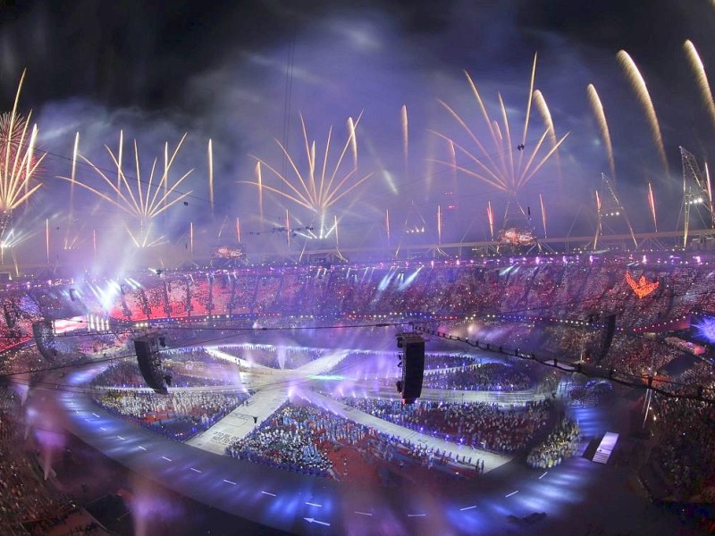 Abschlussfeier in London: Mit einer gigantischen Show sind die Olympischen Sommerspiele 2012 zu Ende gegangen.