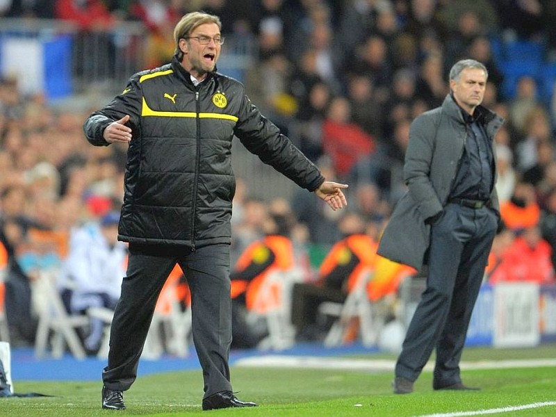 MADRID, SPAIN - NOVEMBER 06:  Head coach Juergen Klopp of Dortmund reacts during the UEFA Champions League Group D match between Real Madrid and Borussia Dortmund at Estadio Santiago Bernabeu on November 6, 2012 in Madrid, Spain.  (Photo by Dennis Grombkowski/Bongarts/Getty Images)