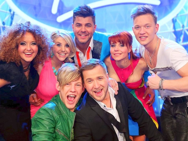 Diese sieben DSDS-Kandidaten sind in der nächsten Sendung 2013 wieder dabei. V.l.: Susan Albers, Beatrice Egli, Tim David Weller, Ricardo Bielecki, Simone Mangiapane, Lisa Wohlgemuth und Erwin Kintop.