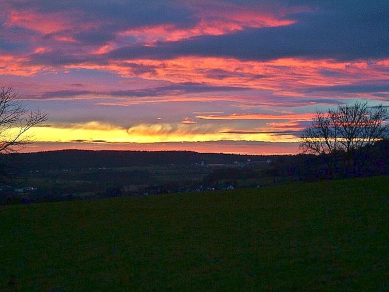 Sonnenaufgang in Hallenberg Richtung Somplar