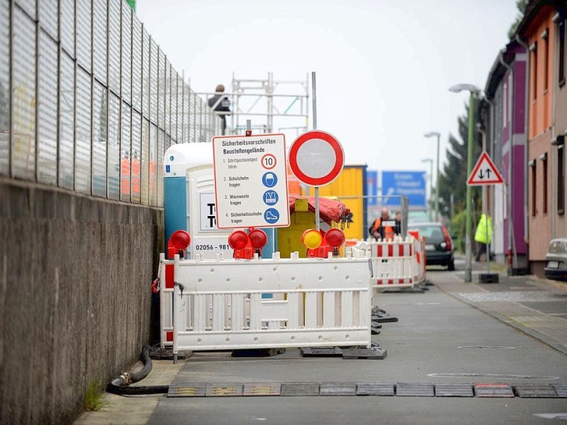 Die gesperrte Huckarder Straße.Foto: Kokoska