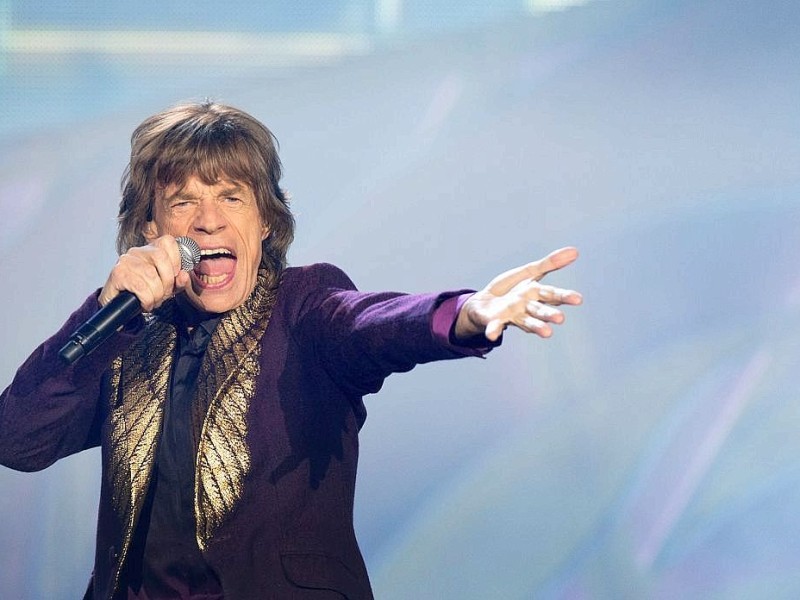 Die legendäre britische Band The Rolling Stones rockte die Arena in Düsseldorf.Im Bild: Sänger Mick Jagger