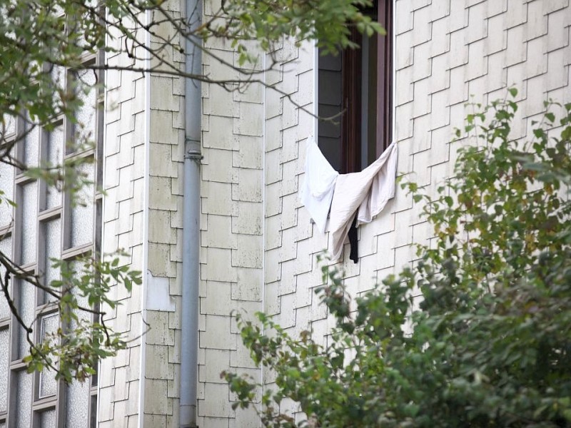 Blick in die Flüchtlingsunterkunft bei Burbach.